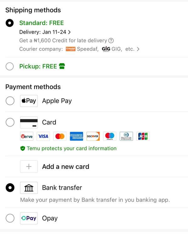Temu checkout rate optimization for Nigerian through seamless payment options